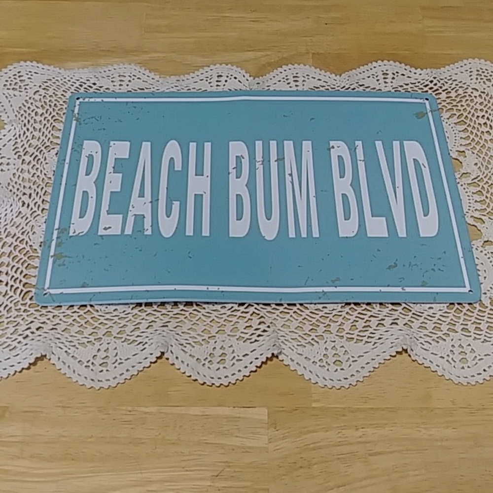 Beach Theme decor, Beach Bum Blvd Metal Sign, NWOT